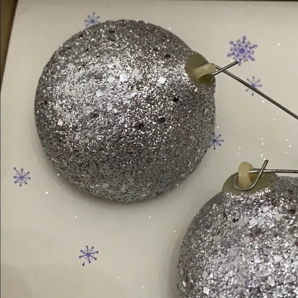 ‎Vtg Jewelbrite glitter Christmas ornaments in box